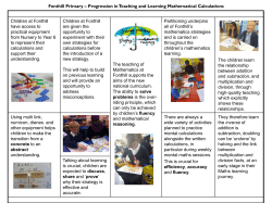 Calculation Policy - Fonthill Primary School