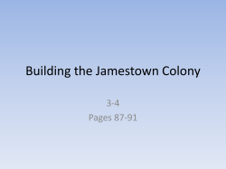 Building the Jamestown Colony