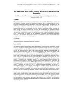 The Mutualistic Relationship between Information - NWU