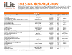 Read Aloud, Think Aloud Library