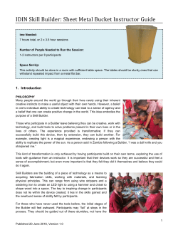 IDIN Skill Builder: Sheet Metal Bucket Instructor Guide