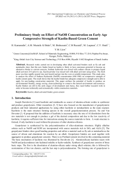 Preliminary Study on Effect of NaOH Concentration on Early