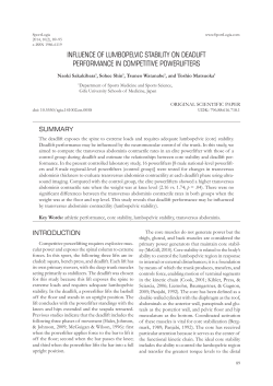 influence of lumbopelvic stability on deadlift