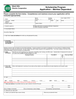Scholarship Program Application &ndash; Member Dependent