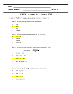 CHEM 120 &ndash; Quiz 6 &ndash; 23 October 2013