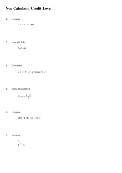 Credit Level Non Calculator