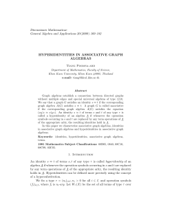 hyperidentities in associative graph algebras - DML-PL