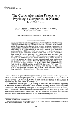 The Cyclic Alternating Pattern as a Physiologic Component of