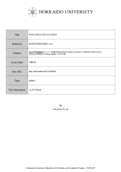 Instructions for use Title WHO CARES FOR CHILDREN?