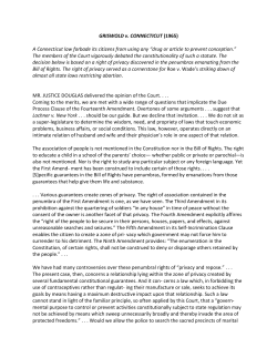 GRISWOLD v. CONNECTICUT - American Political Rhetoric