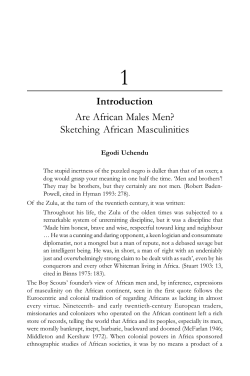 Introduction Are African Males Men? Sketching African Masculinities