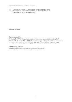 Computional models of incremental grammatical encoding.