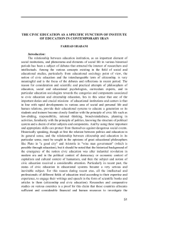 the civic education as a specific function of institute of education in