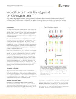 Imputation Estimates Genotypes at Un-genotyped Loci