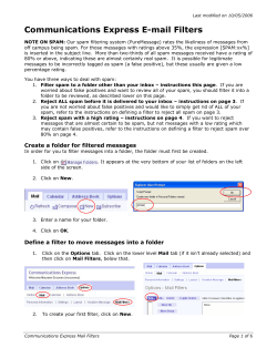 Communications Express E-mail Filters