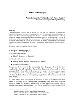 Tickbox Lexicography