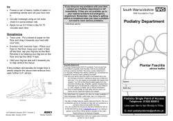 Plantar Fasciitis Advice Sheet
