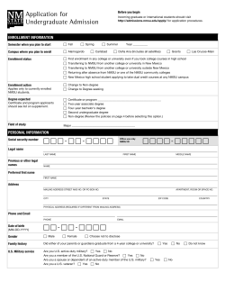 Application for Undergraduate Admission