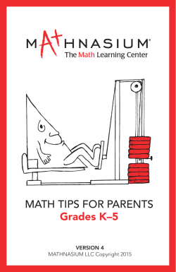 MATH TIPS FOR PARENTS Grades K&ndash;5
