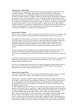 Statement from Lucozade Sport