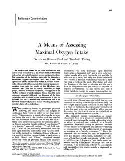 A Means of Assessing Maximal Oxygen Intake