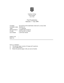 Final Examination Semester 1 / Year 2008