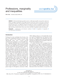 Professions, marginality and inequalities