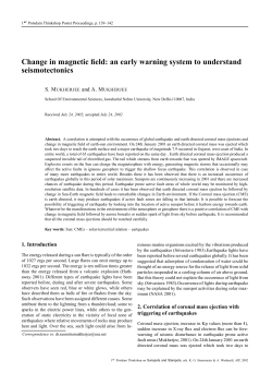 Change in magnetic field: an early warning system to