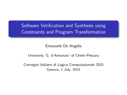 Software Verification and Synthesis using Constraints and Program