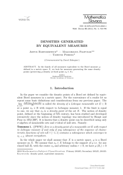 DENSITIES GENERATED BY EQUIVALENT MEASURES 1