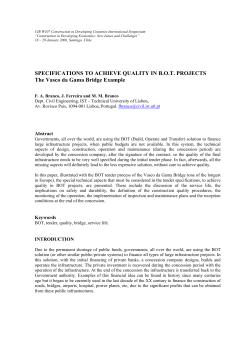 SPECIFICATIONS TO ACHIEVE QUALITY IN B.O.T. PROJECTS The