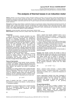 The analysis of thermal losses in an induction motor
