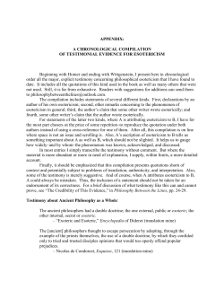 A CHRONOLOGICAL COMPILATION OF TESTIMONIAL EVIDENCE