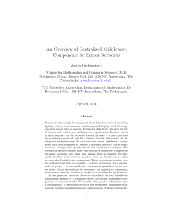 An Overview of Centralised Middleware