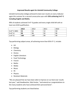 Press Release 2013 - Icknield Community College