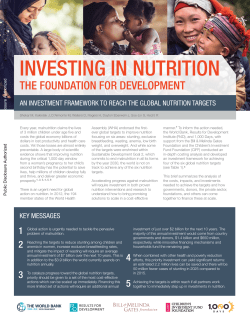 Investing in Nutrition - World bank documents