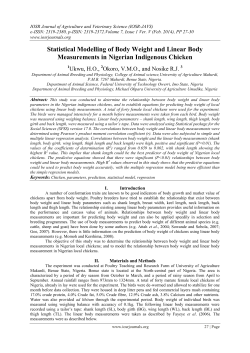 Statistical Modelling of Body Weight and Linear Body