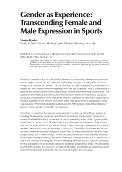 Gender as Experience: Transcending Female and Male Expression in