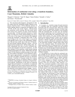 Deformation of continental crust along a transform boundary, Coast
