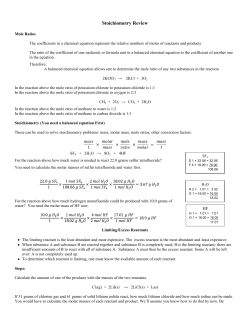 Stoichiometry Review