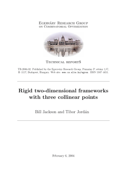 Rigid two-dimensional frameworks with three collinear points