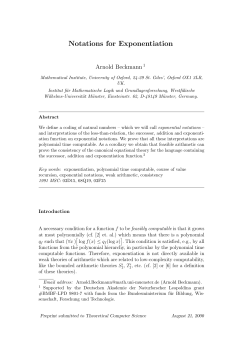 Notations for Exponentiation - Department of Computer Science