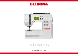 Instruction Manual for Bernina 215