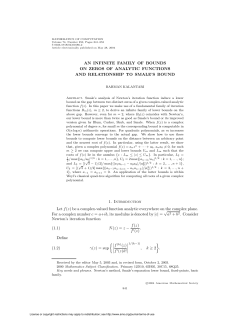 AN INFINITE FAMILY OF BOUNDS ON ZEROS OF ANALYTIC