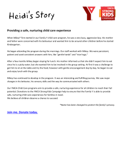 Providing a safe, nurturing child care experience Join me. Donate