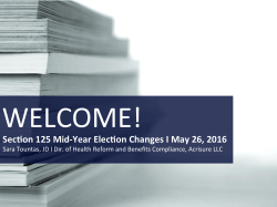 Section 125 Midyear Election Changes Presentation