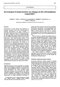 Ion transport in hypertension: are changes in the cell membrane