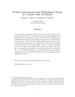 Product Improvement and Technological Tying in a Winner-Take