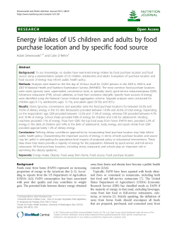 Energy intakes of US children and adults by food purchase location