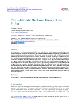 The Relativistic Mechanic Theory of the String